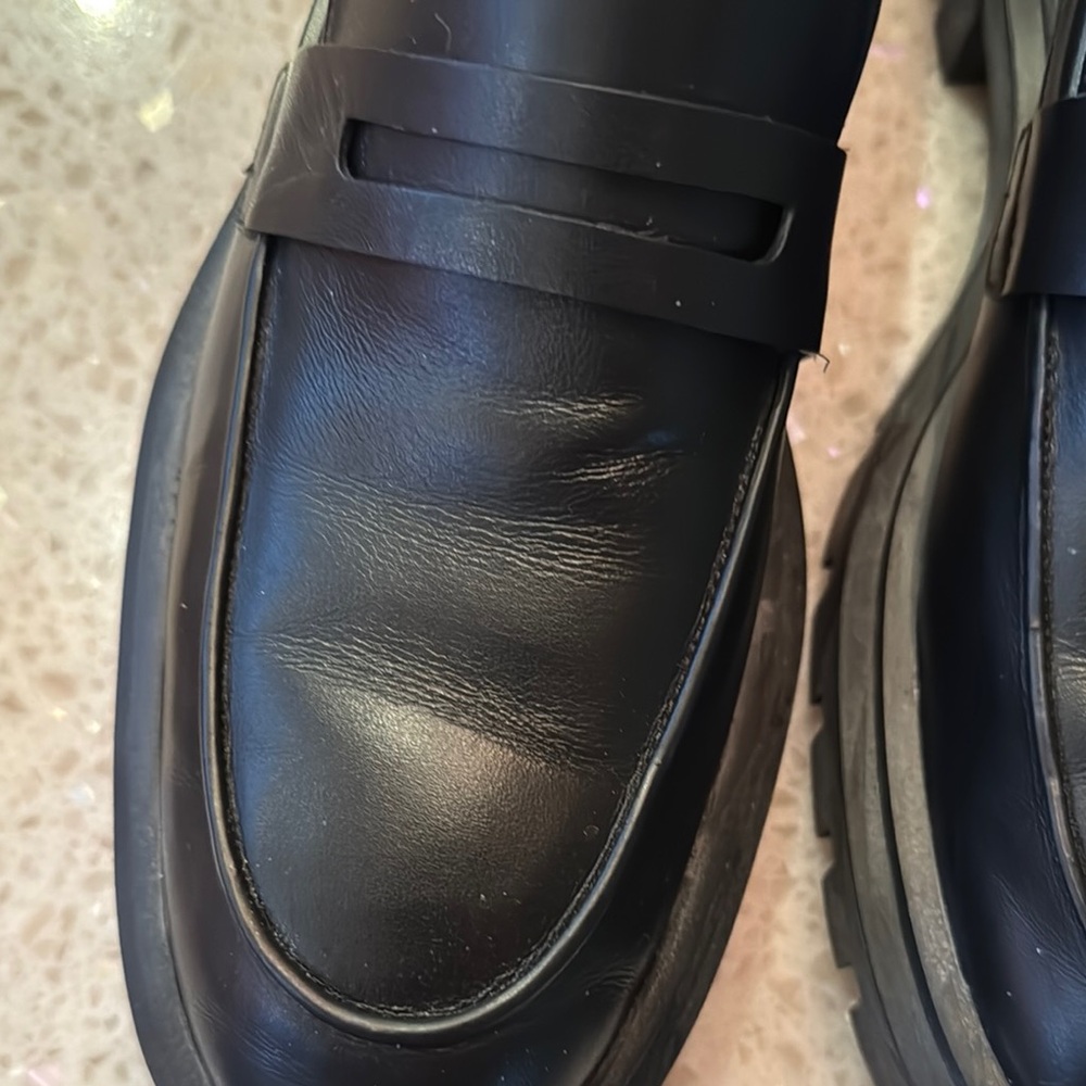 Stuart Weitzman Black Leather Loafers - Picture 5 of 11